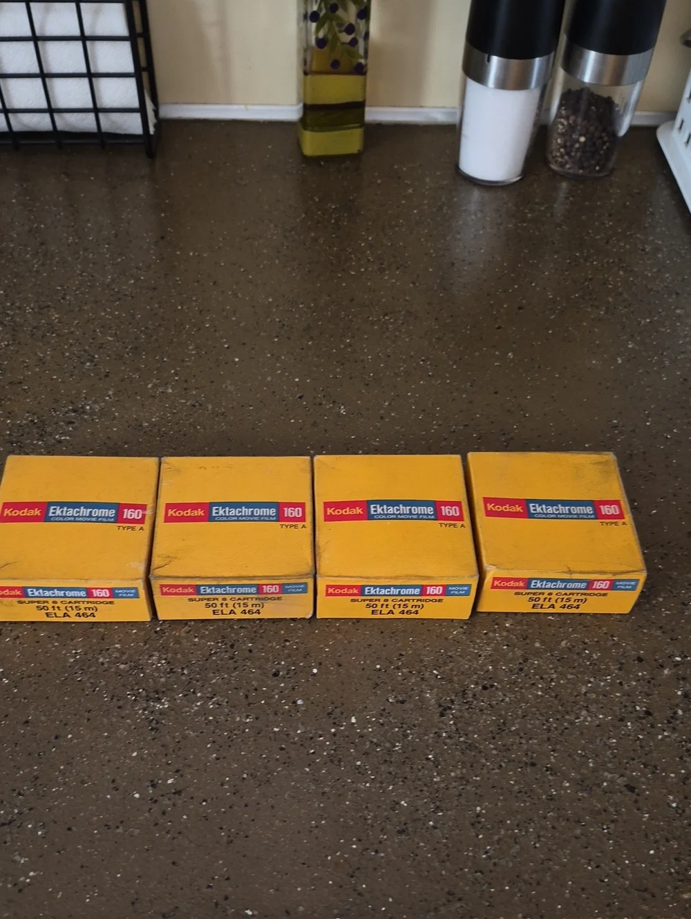 Kodak Yellow Ektachrome 160 Slide Film Boxes - Set of 4